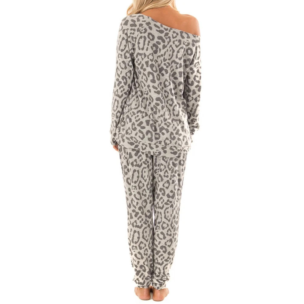 Egmy 2Pcs Women Tracksuit Leopard Print Pants Sets Leisure Lounge Wear Suit - Walmart.com | Walmart (US)