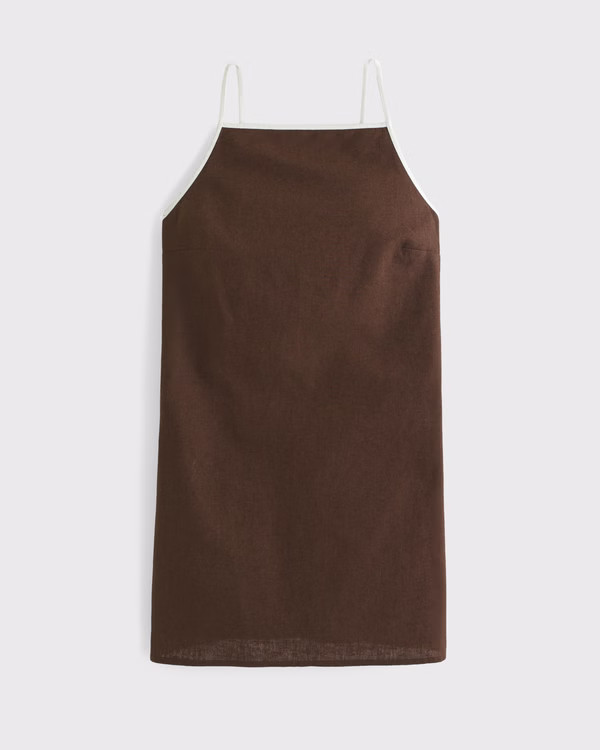 Women's Linen-Blend Apron Mini Dress | Women's Dresses & Jumpsuits | Abercrombie.com | Abercrombie & Fitch (US)