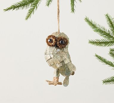 Golden Glam Owl Ornament | Pottery Barn (US)