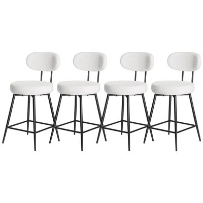 26" H Swivel Bar Stools Counter Height Bar Stools with Adjustable Foot Pads | Wayfair North America