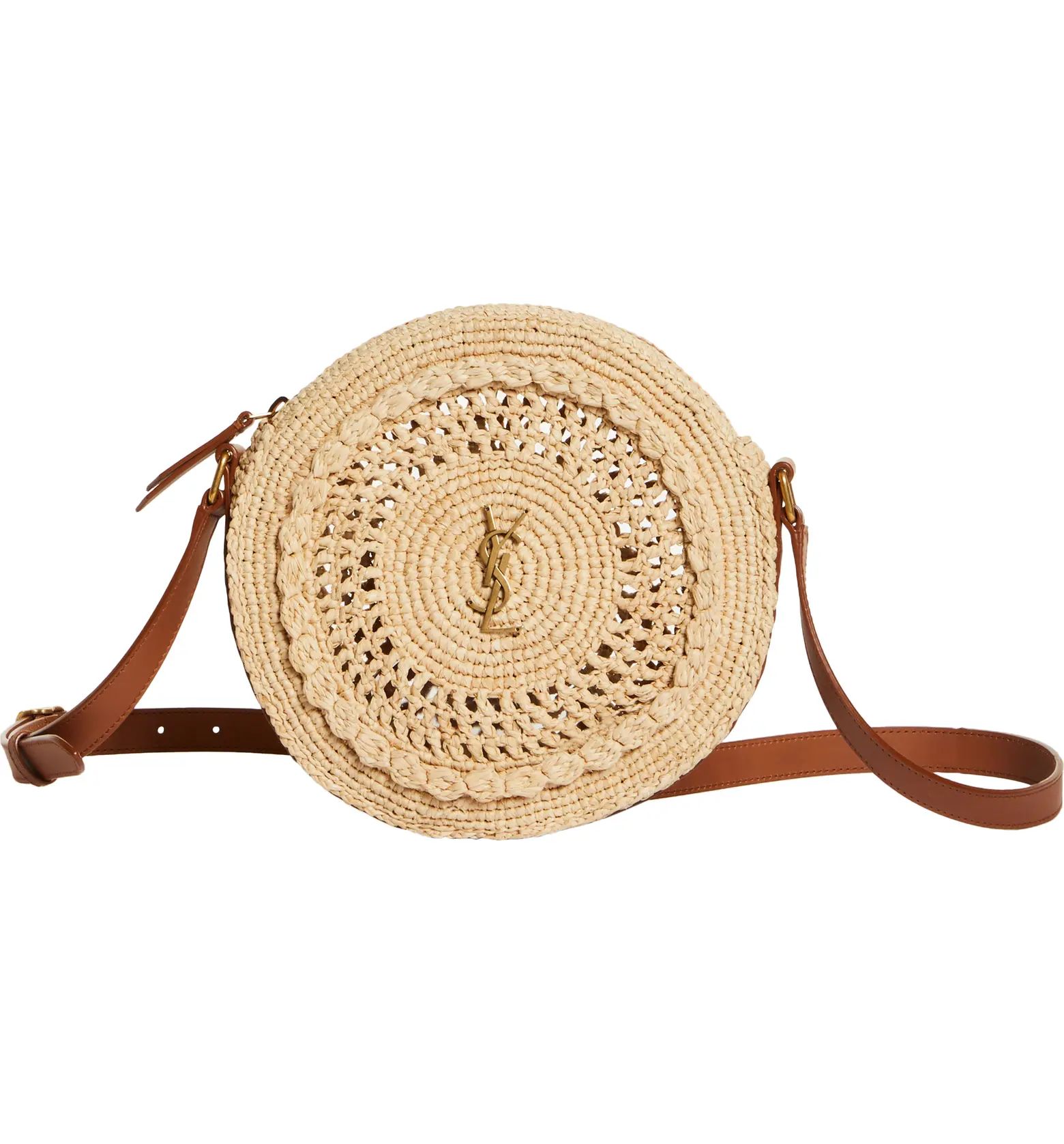 Sac Rond Raffia Shoulder BagSAINT LAURENT | Nordstrom