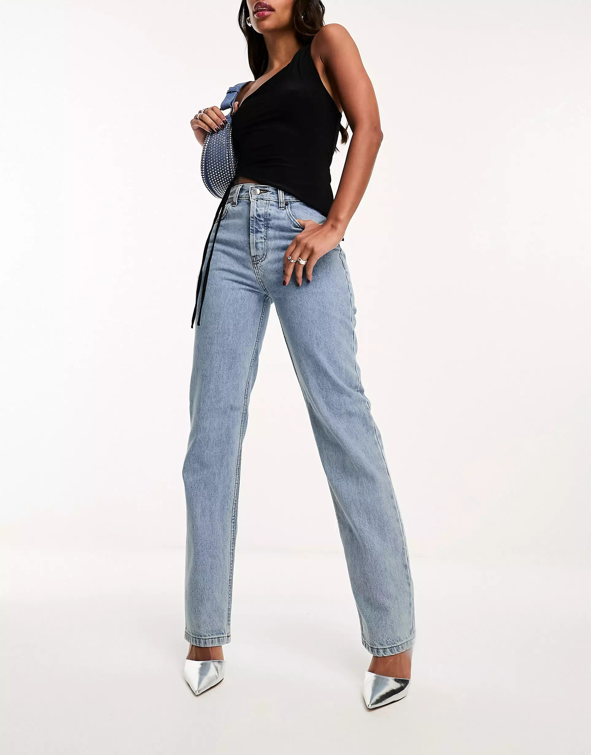 ASOS DESIGN 90s straight jeans in vintage lightwash | ASOS (Global)