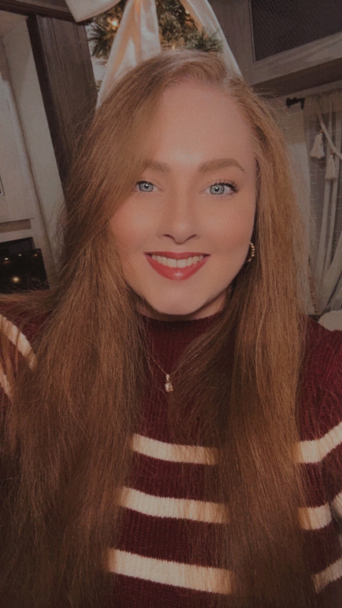 Snagged a cozy selfie the other night in my favorite red & cream striped sweater ❤️🤍 Paired with my go to red lip by Charlotte Tilbury 💄✨ red sweater | striped sweater | cozy winter outfits | holiday fashion | Charlotte Tilbury lip | red lipstick | winter style | festive outfits | holiday looks | winter cozy chic | everyday style | Instagram selfie | beauty + fashion | outfit inspiration | seasonal fashion | winter wardrobe essentials | cozy chic | red lip look | makeup + fashion | cold weather style

#LTKHoliday #LTKootd #LTKgrwm