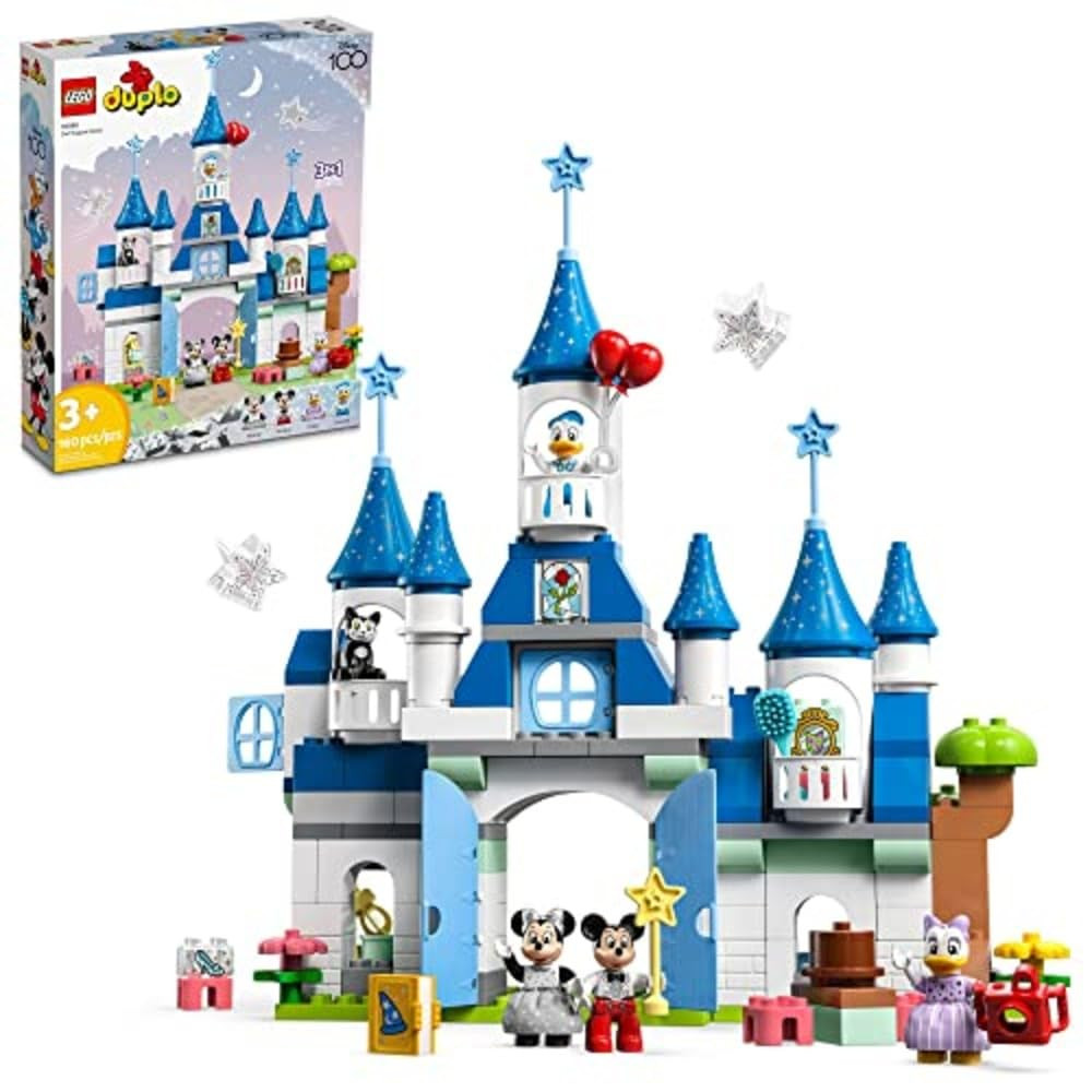 LEGO DUPLO Disney 3in1 Magic Castle Building Set for Family Play with 5 Disney Figures Including Mickey, Minnie, and Their Friends, Magical Disney 100 Adventure Toy for Toddlers Ages 3 and Up, 10998 | Amazon (US)