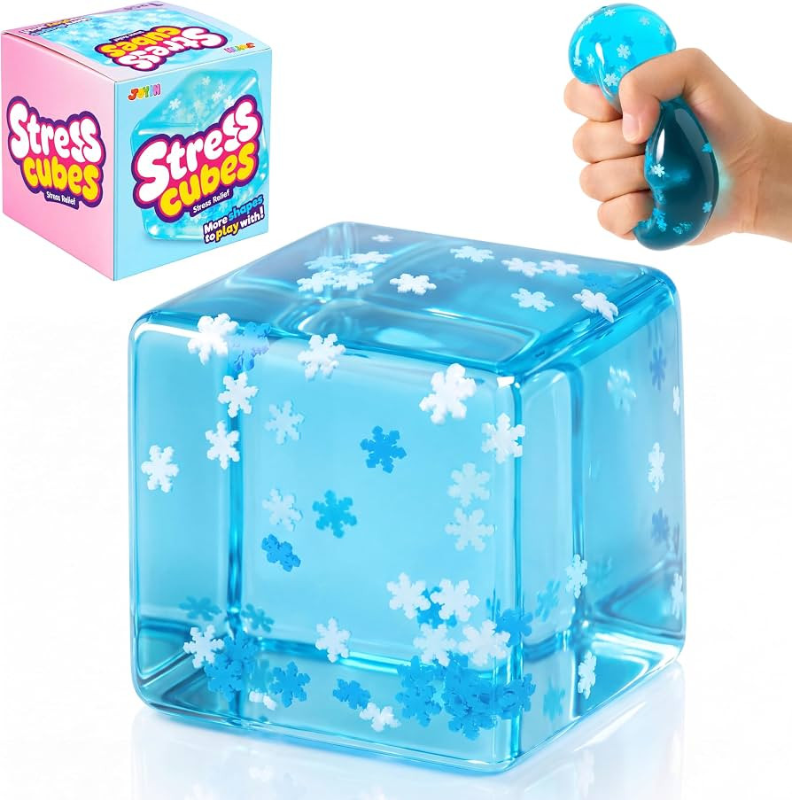 JOYIN Blue Snowflake Cube Stress Relief Toy, 2.2 Inch Colorful Cube Squishy Toys, Slow Rising Fid... | Amazon (US)