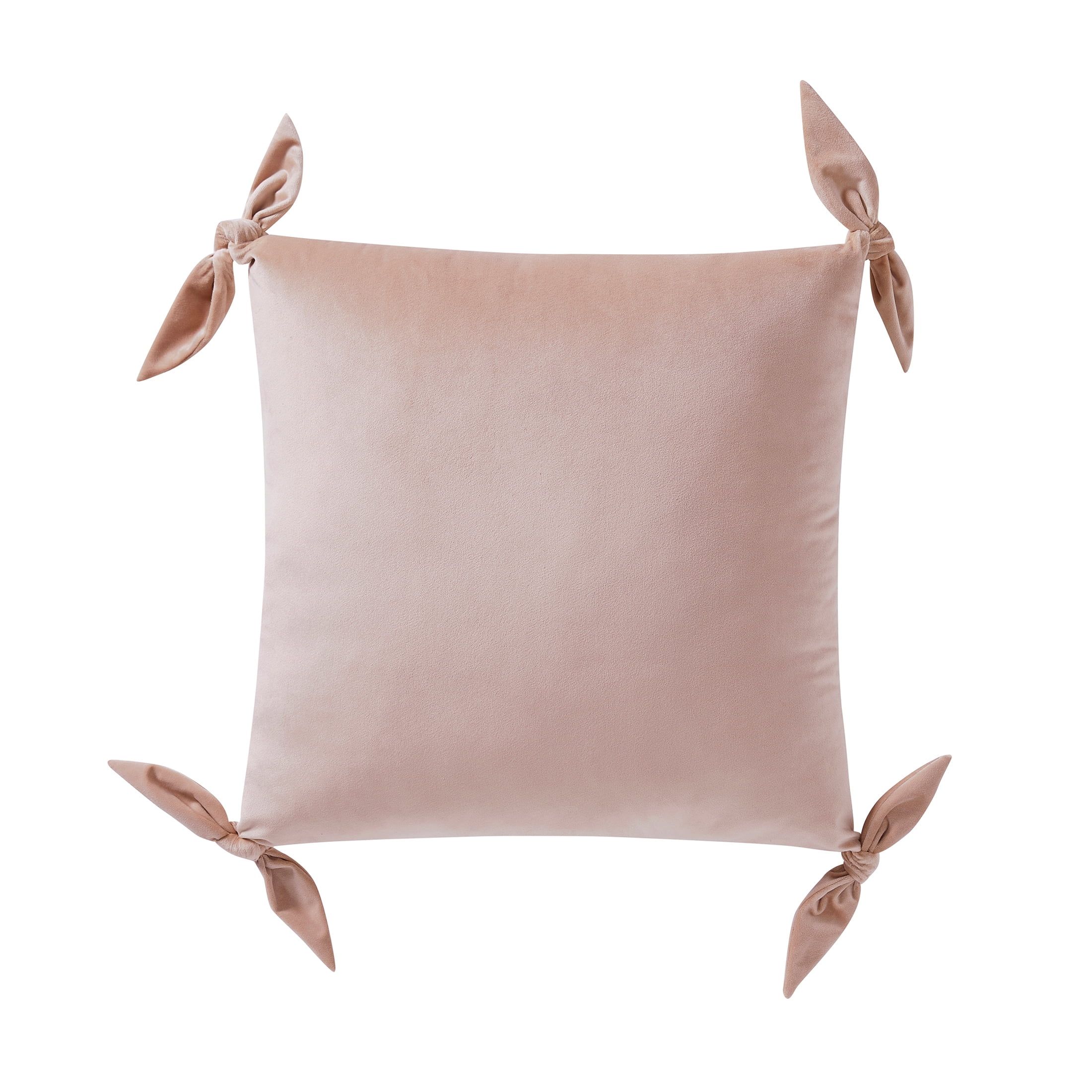 My Texas House 20" x 20" Solid Rose Pink Velvet Tie Decorative Pillow | Walmart (US)