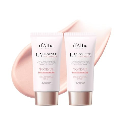 [2 ea] d'alba Piedmont Waterfull Tone-Up Sunscreen Serum BROAD SPECTRUM SPF 50 + Korean Sunscreen for Face, All Skin Tones, Sweat Proof Formula (2 x 1.69 fl.oz.) | Amazon (US)