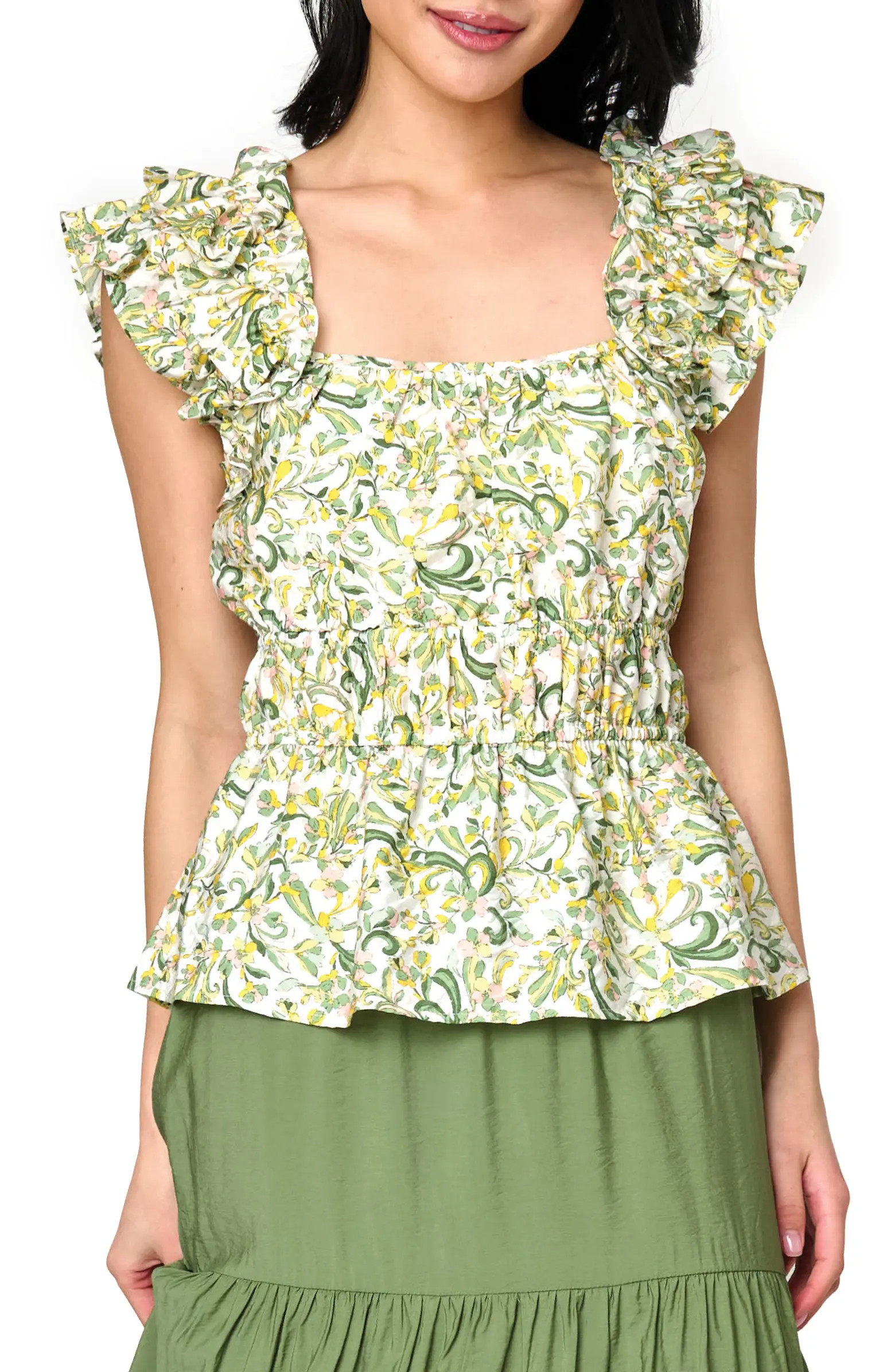 GIBSONLOOK Elle Ruffle Peplum Top | Nordstrom | Nordstrom