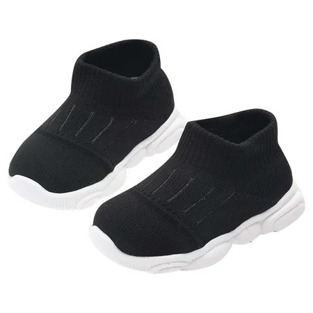Toddler Sock Shoes - Infant Baby Non Slip Slippers - Kids Boys Girls Warm Knit Breathable Lightweight Sneakers Walking Shoes Black 17 | Walmart (US)