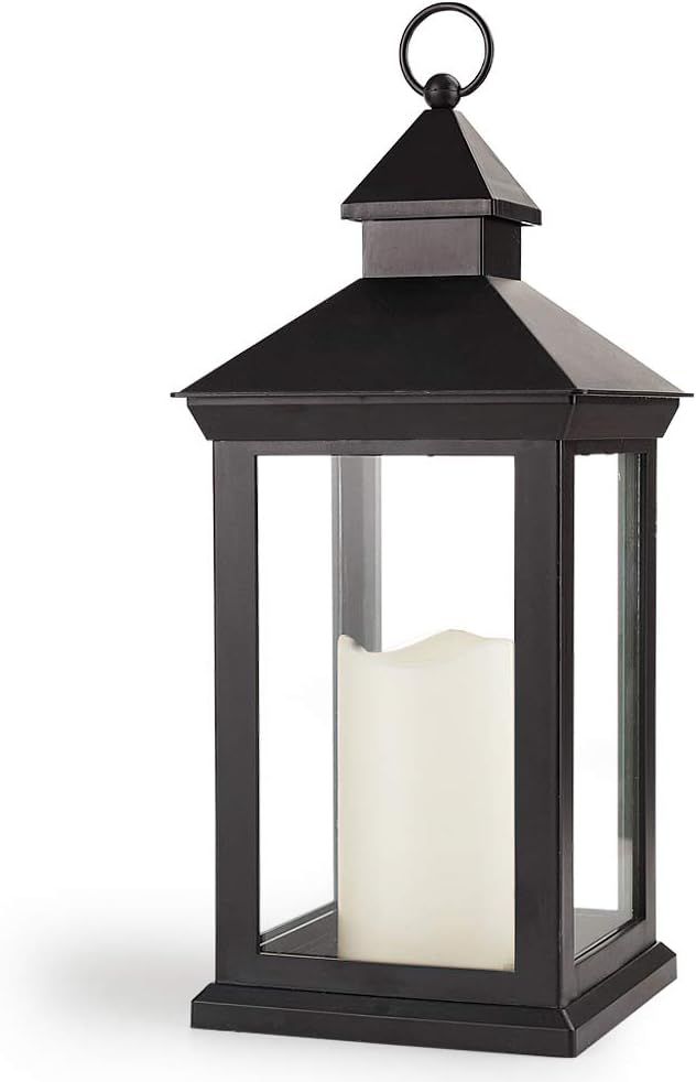 Bright Zeal 14" Tall Vintage Decorative Lantern with LED Pillar Candle - Outdoor Lantern Waterpro... | Amazon (US)