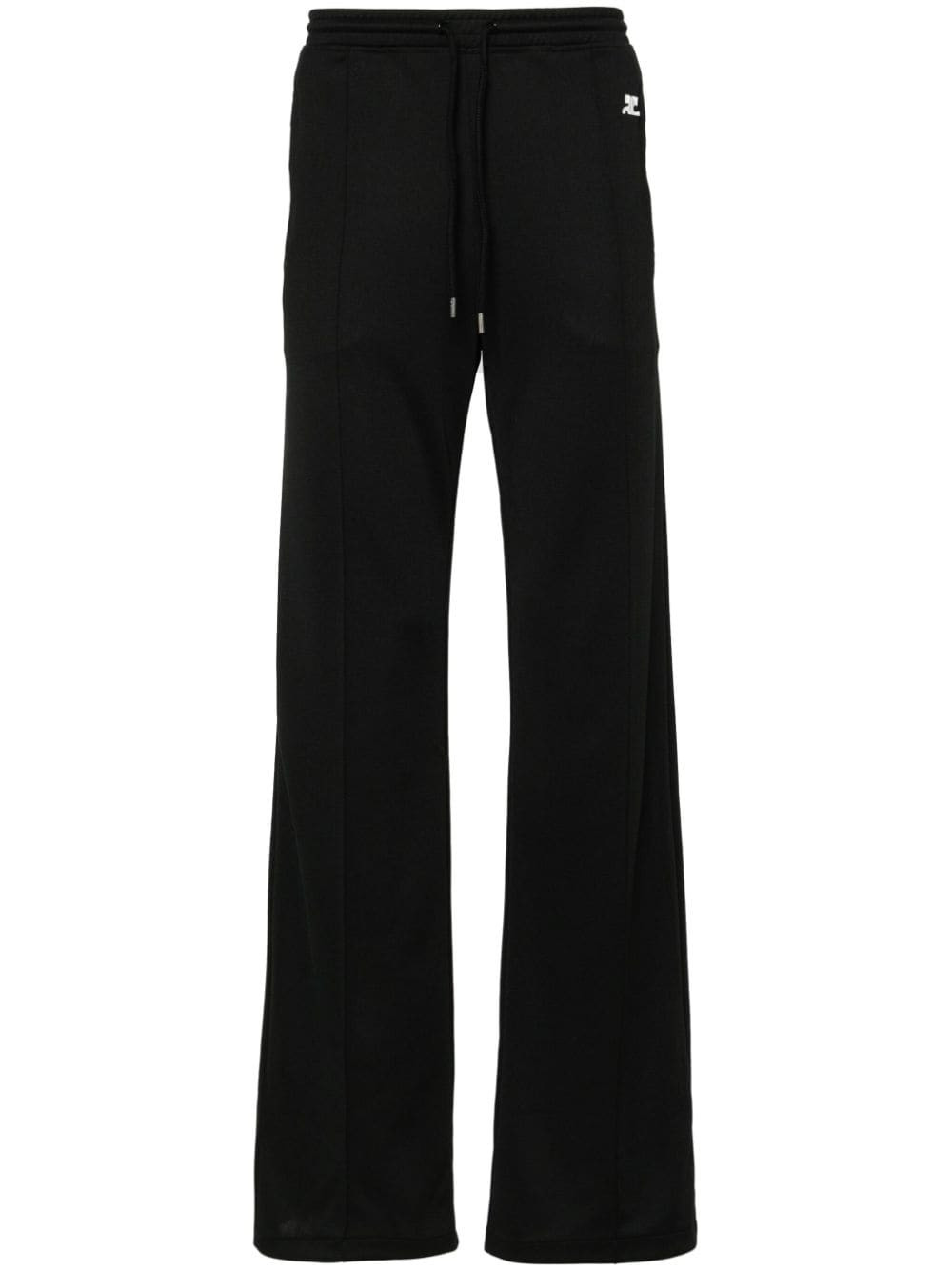 Courrèges logo-patch jersey track pants - Black | Farfetch Global