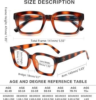 Readers for Women Fashion Style Square Reading Glasses with Spring Hinge Blue Light Blocking for ... | Amazon (US)