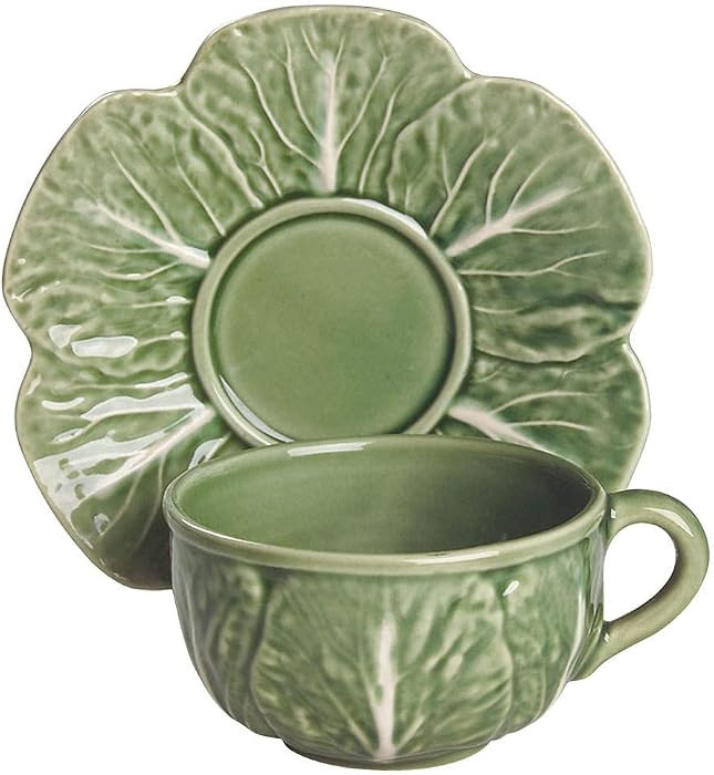 Bordallo Pinheiro Cabbage Green Tea Cup & Saucer | Amazon (US)