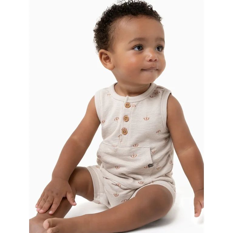 Modern Moments by Gerber Baby Boy Sleeveless Romper, Sizes 0/3 Months - 24 Months | Walmart (US)