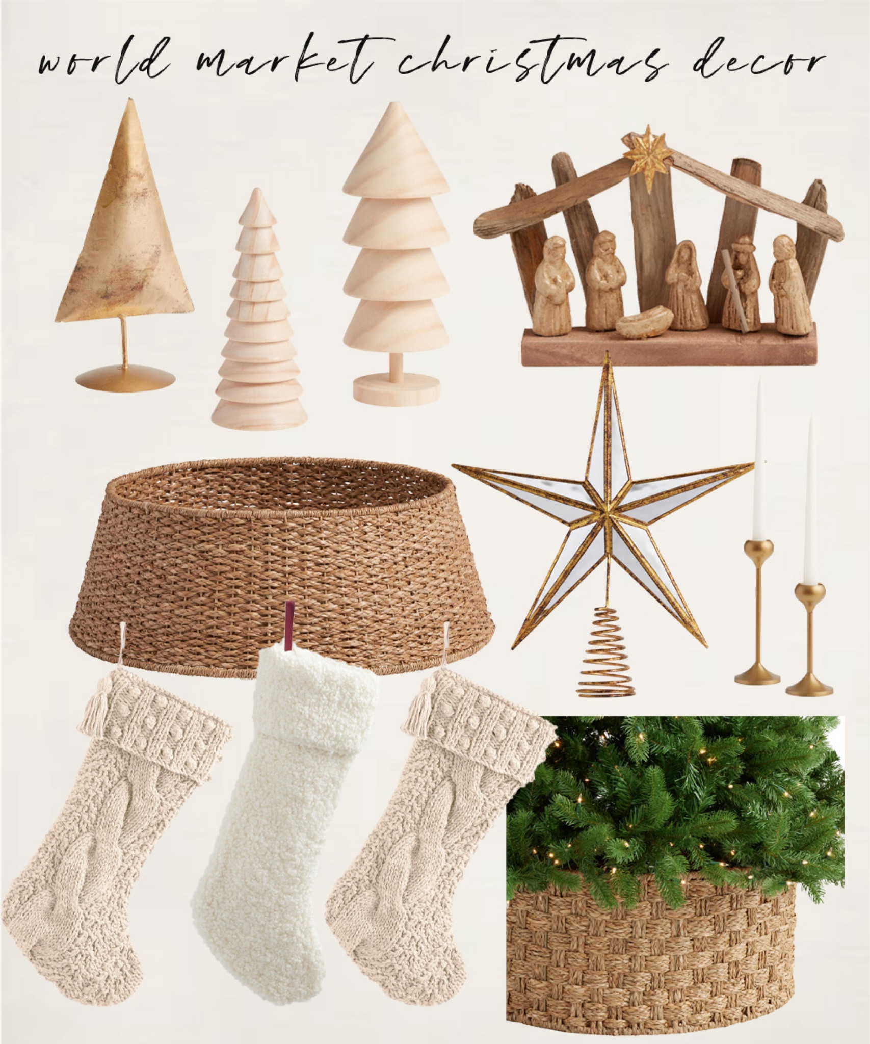 World market
Christmas decor
Tree skirt
Basket tree skirt
Wooden trees
Nativity scene
Woven stocking
Chunky stocking
Knit stocking
Star tree topper


#LTKHoliday #LTKSeasonal #LTKhome