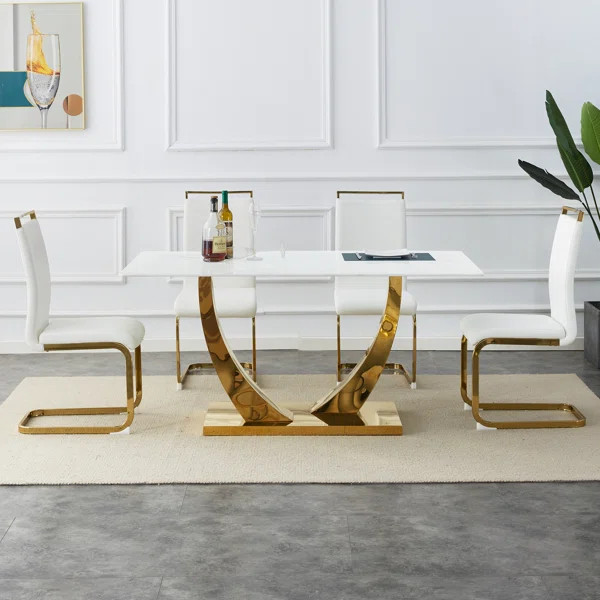 Sebrenia 5 - Piece Pedestal Dining Set | Wayfair North America