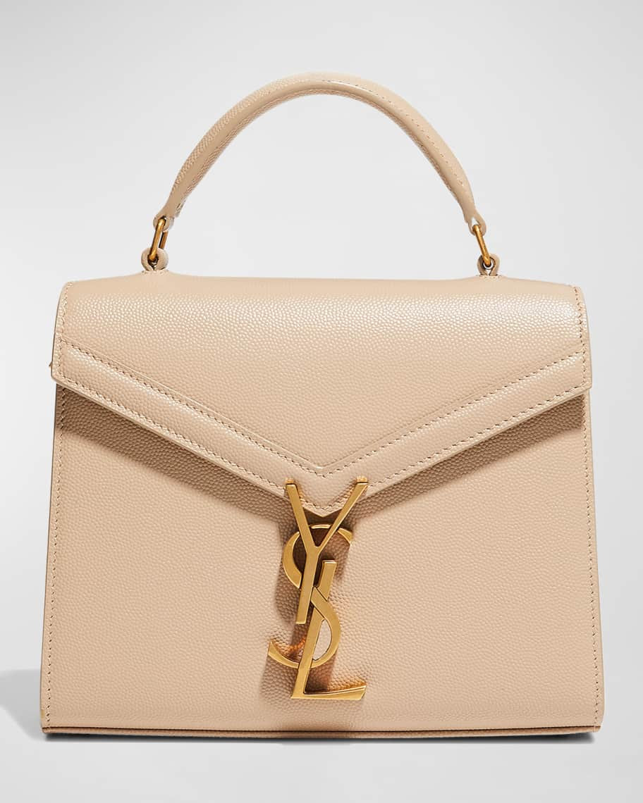 Saint Laurent Cassandre Mini Monogram YSL Grain de Poudre Top-Handle Bag | Neiman Marcus