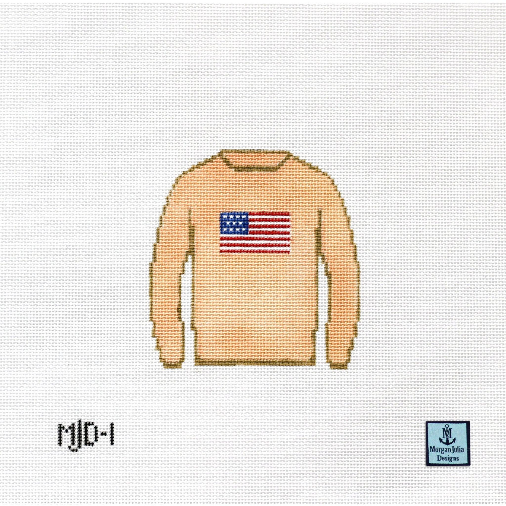 American Flag Sweater (Cream) | Morgan Julia Designs