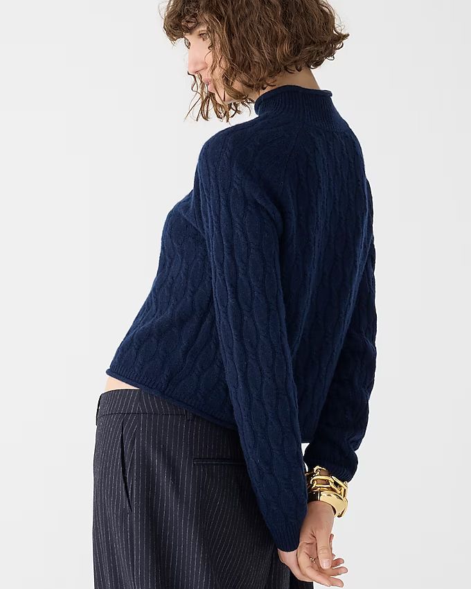 FALL LOOKBOOK5.0(3 REVIEWS)Cashmere shrunken cable-knit Rollneck™ sweater | J.Crew US