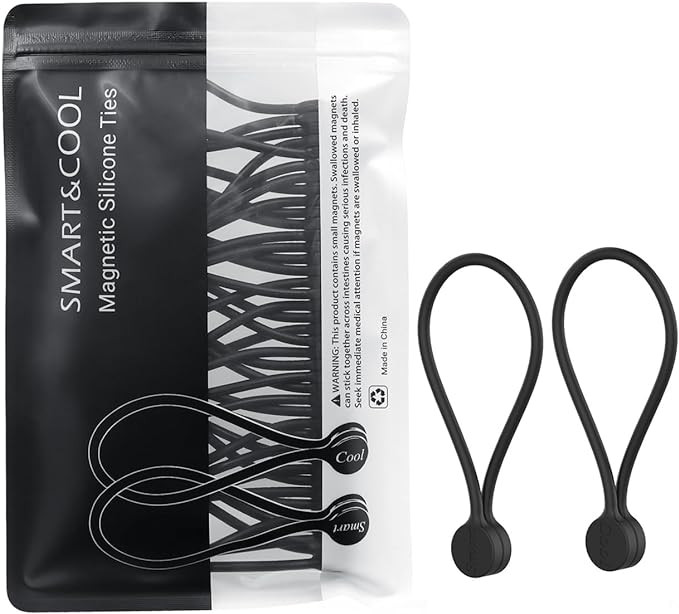 SMART&COOL Reusable Silicone Magnetic Cable Ties for Bundling and Organizing, Holding Stuff, Book... | Amazon (US)