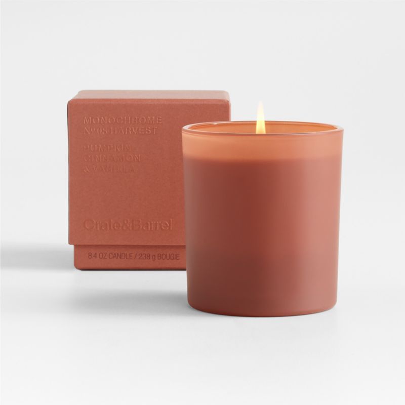 Monochrome No. 8 Harvest 1-Wick Scented Candle - Pumpkin, Cinnamon, Vanilla + Reviews | Crate & B... | Crate & Barrel