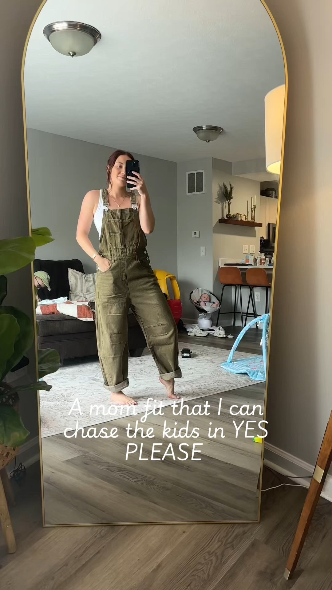 My fav!! Wearing size small. 
Spring outfit. Mom outfit. Spring transition. Overalls. Cute mom fit. ￼

#LTKdayinmylife #LTKootd