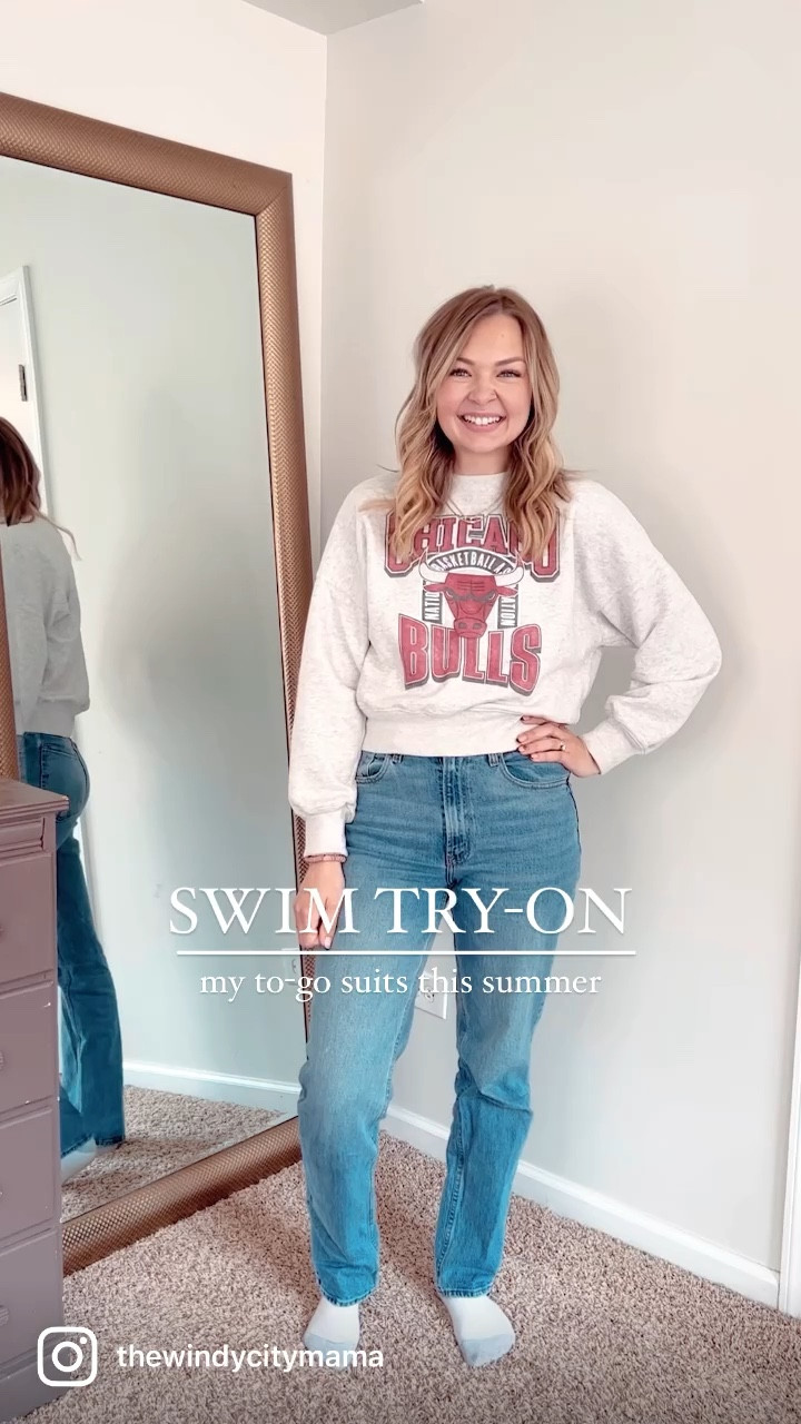 Swim try on! Wearing a medium in everything but the black top (small)! Great coverage! 

#LTKswim #LTKSeasonal