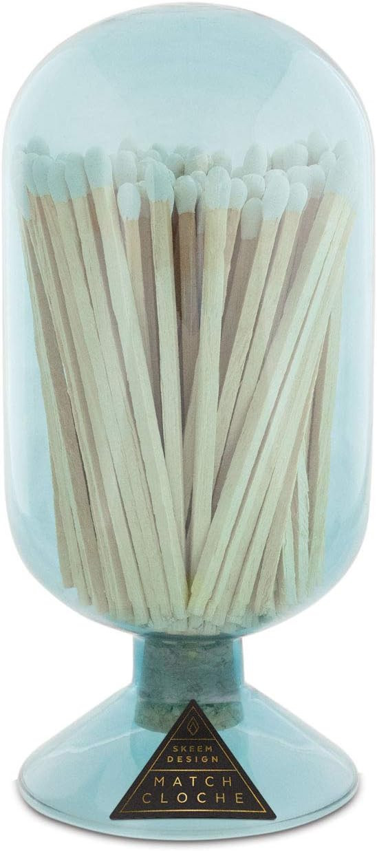 Skeem Design Glass Fireplace Match Cloche Bottle (Sky, Small) | Amazon (US)