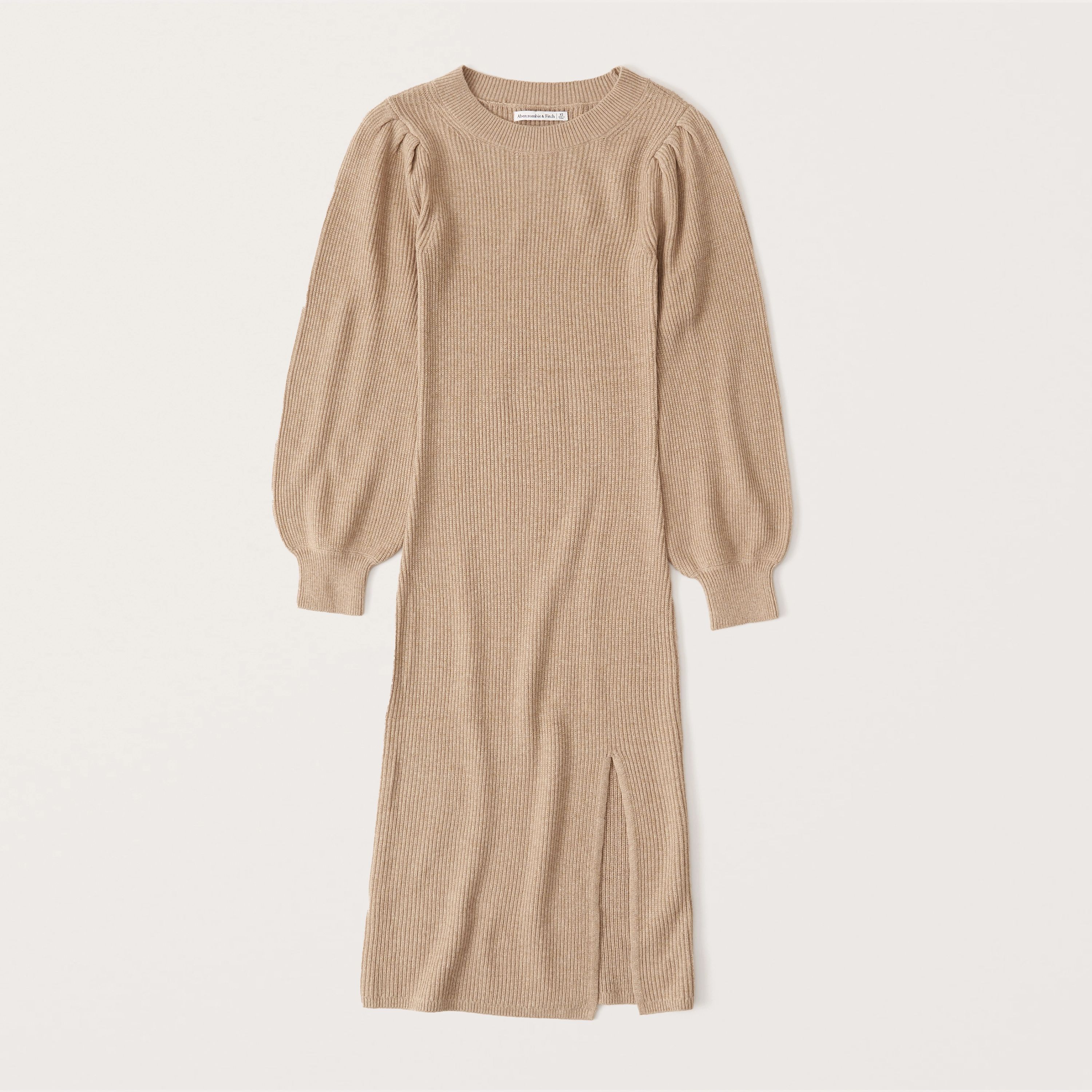 Ribbed Puff Sleeve Midi Sweater Dress
					



		
	



	
		Exchange Color / Size
	


	

	

	
		

... | Abercrombie & Fitch (US)