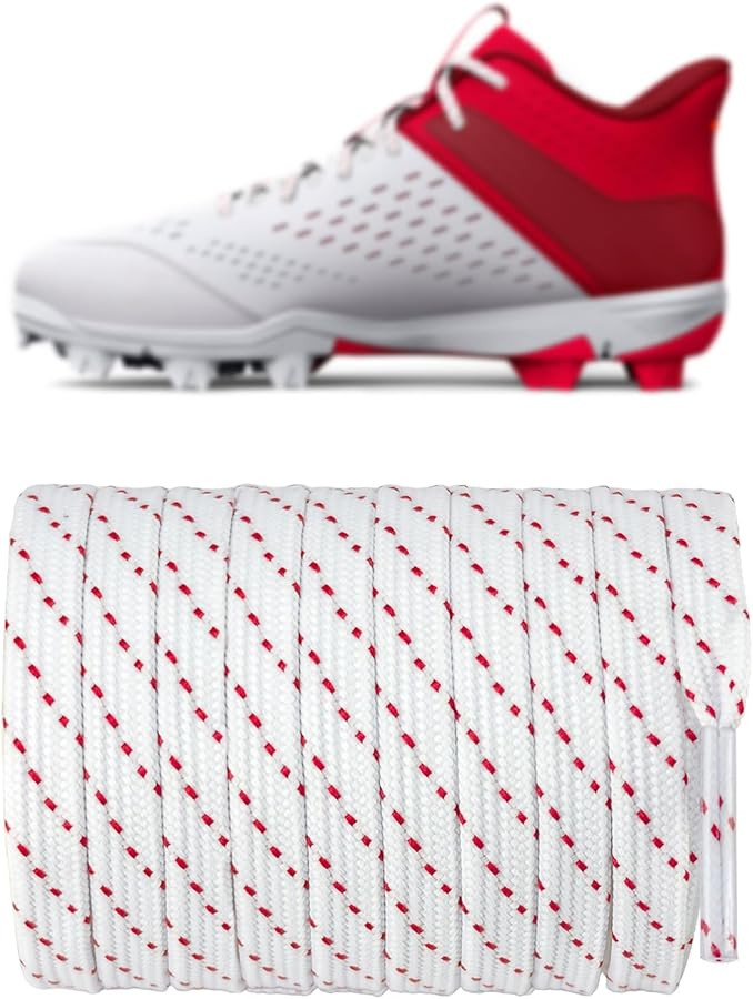 UamGlsob Polka Dot Shoe Laces for Under Armour Baseball Cleat Shoe, 6mm Flat Shoelaces Strings Re... | Amazon (US)