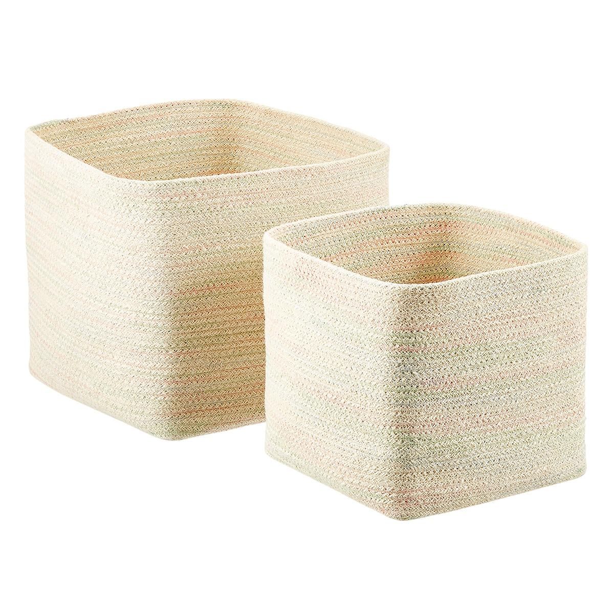 Large Jute Cube Rainbow/Natural | The Container Store