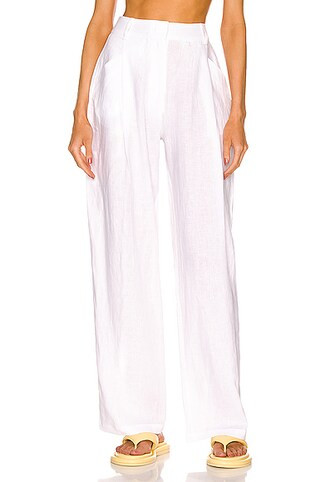 AEXAE Linen Trousers in White | FWRD 