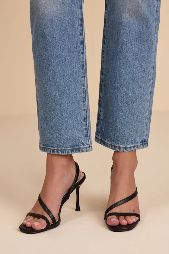 Leigh Black Strappy High Heel Sandals | Lulus