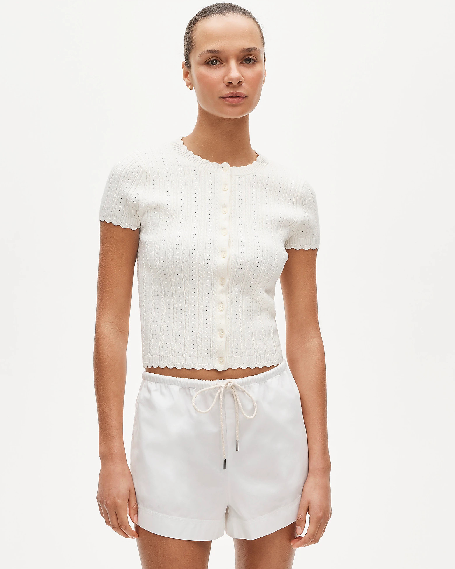 Jackie pointelle short-sleeve cardigan | J. Crew US