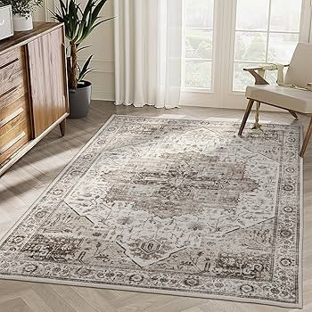 8x10 Area Rugs for Living Room, Vintage Washable Rug with Non-Slip Backing, Stain Resistant Large... | Amazon (US)