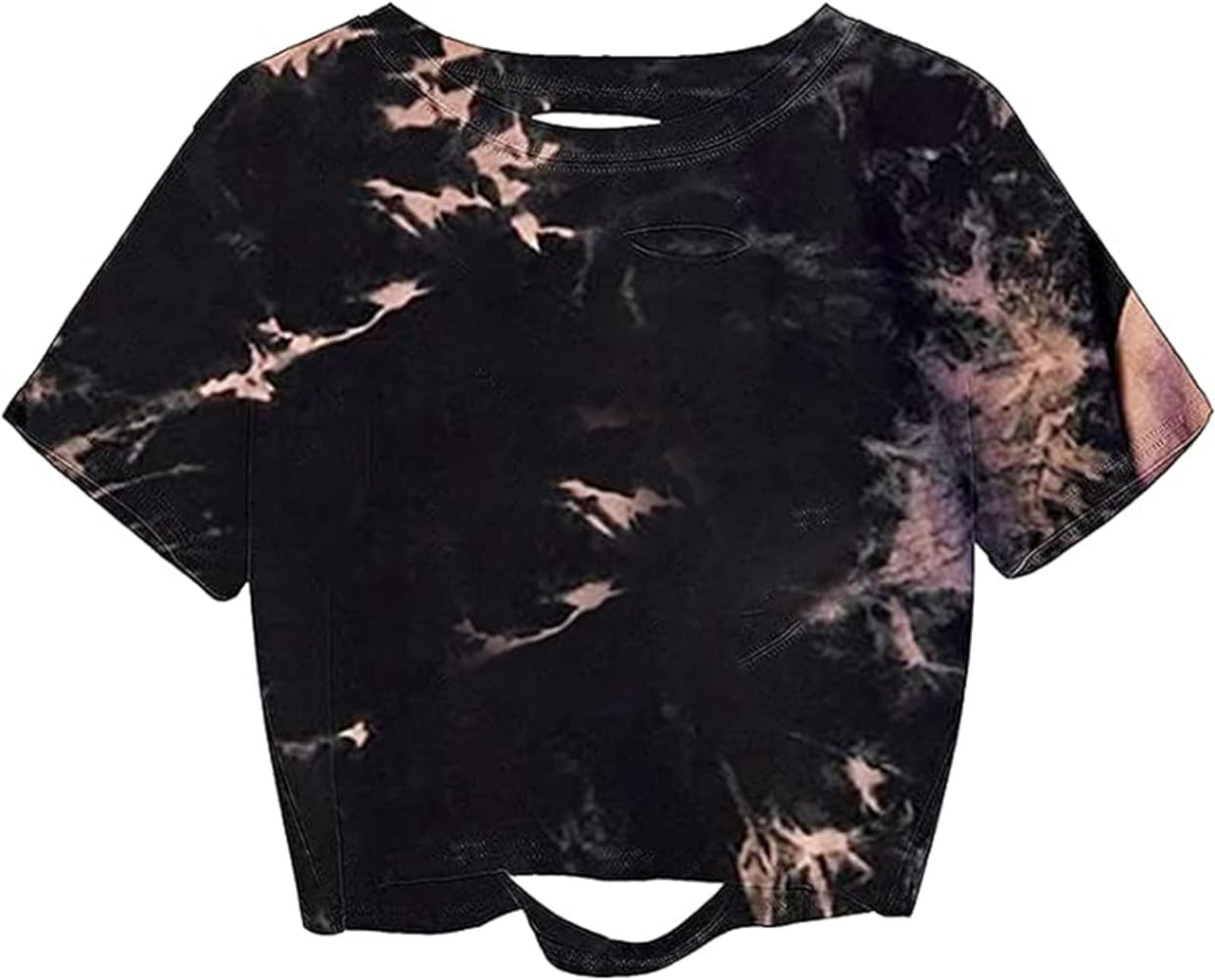 Remidoo Women's Summer Casual Distressed Short Sleeve Crop Top Crewneck T Shirt | Amazon (US)