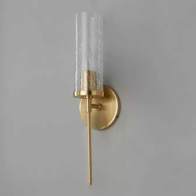 Pencil Arm and Crackle Glass Sconce | Shades of Light