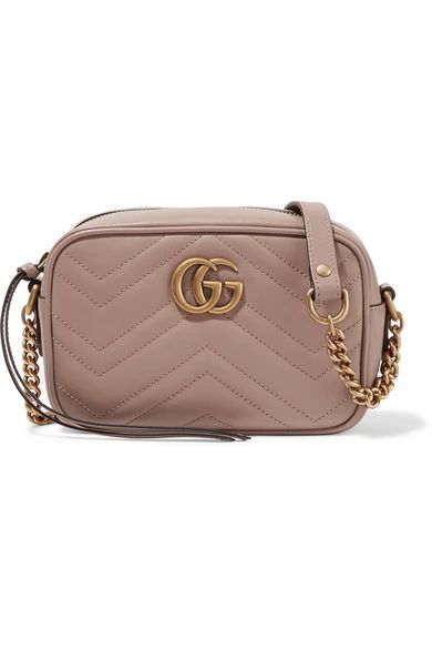 Gucci - Gg Marmont Camera Mini Quilted Leather Shoulder Bag - Beige | NET-A-PORTER (US)