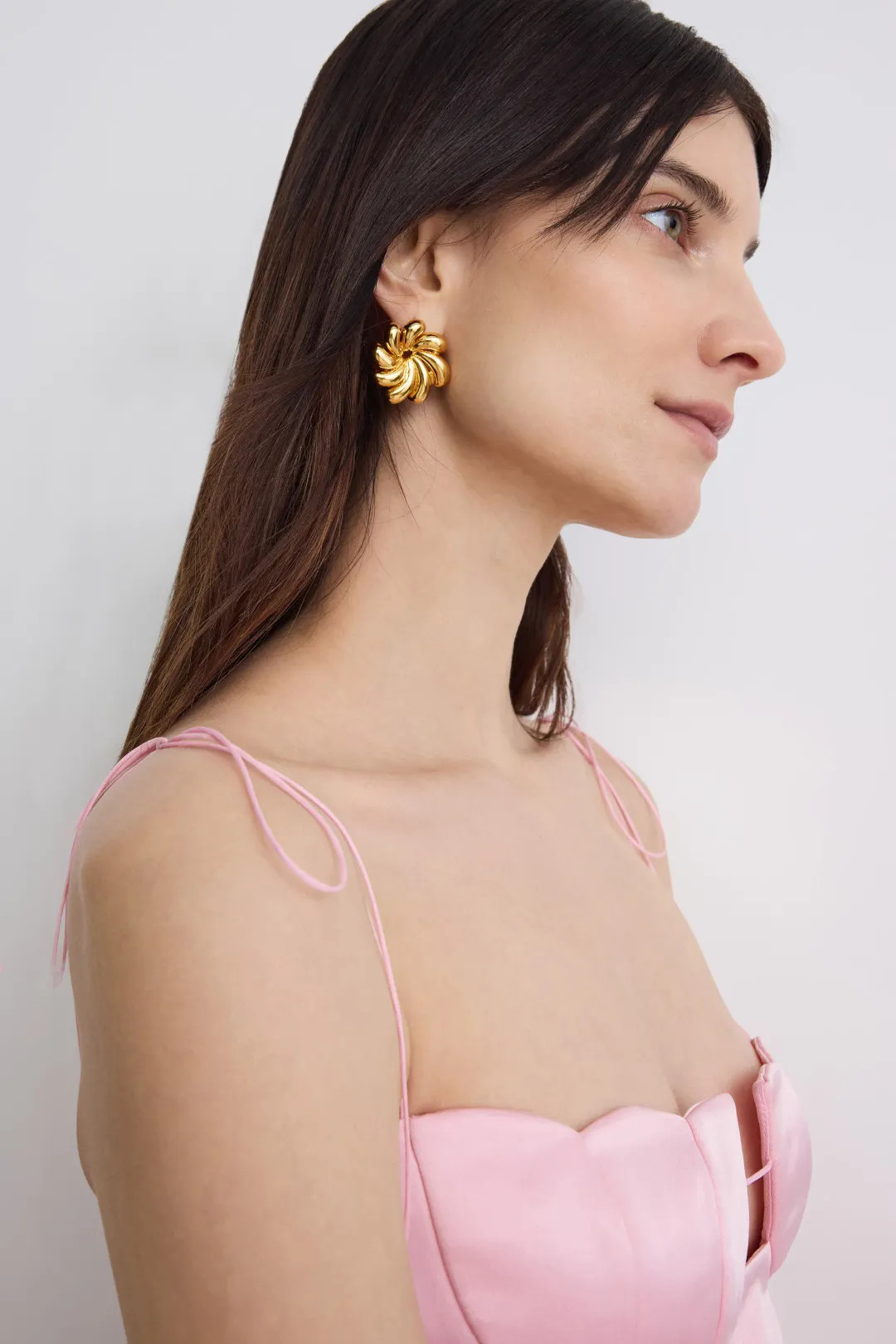 Lele Sadoughi Gold Pinwheel Button Earrings | Rent the Runway