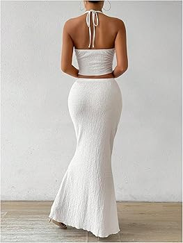 SOLY HUX Women's Two Piece Outfits Twist Front Halter Cami Tops and Skirt Summer Set | Amazon (US)