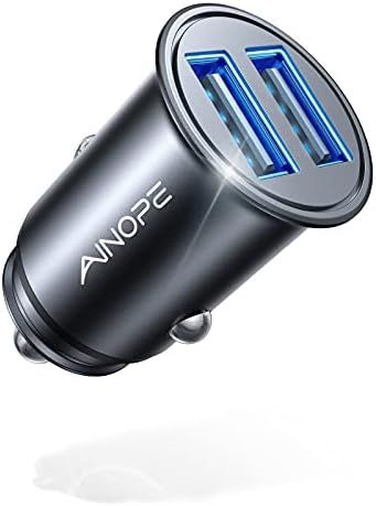 Car Charger, AINOPE 4.8A All Metal Car Charger Adapter Mini Flush Fit USB Car Charger Dual Port C... | Amazon (US)