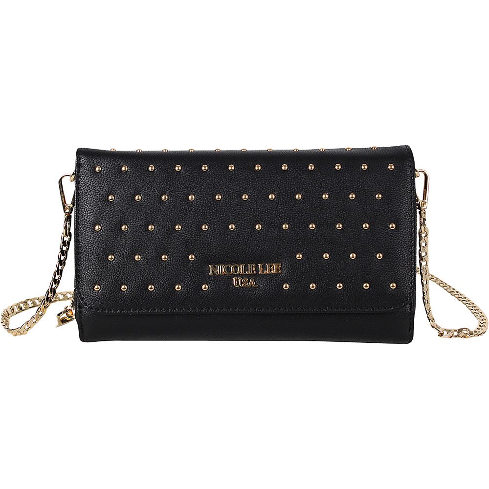 Nicole Lee Adair Pin-Dot Studded Clutch Wallet Black - Nicole Lee Manmade Handbags | eBags