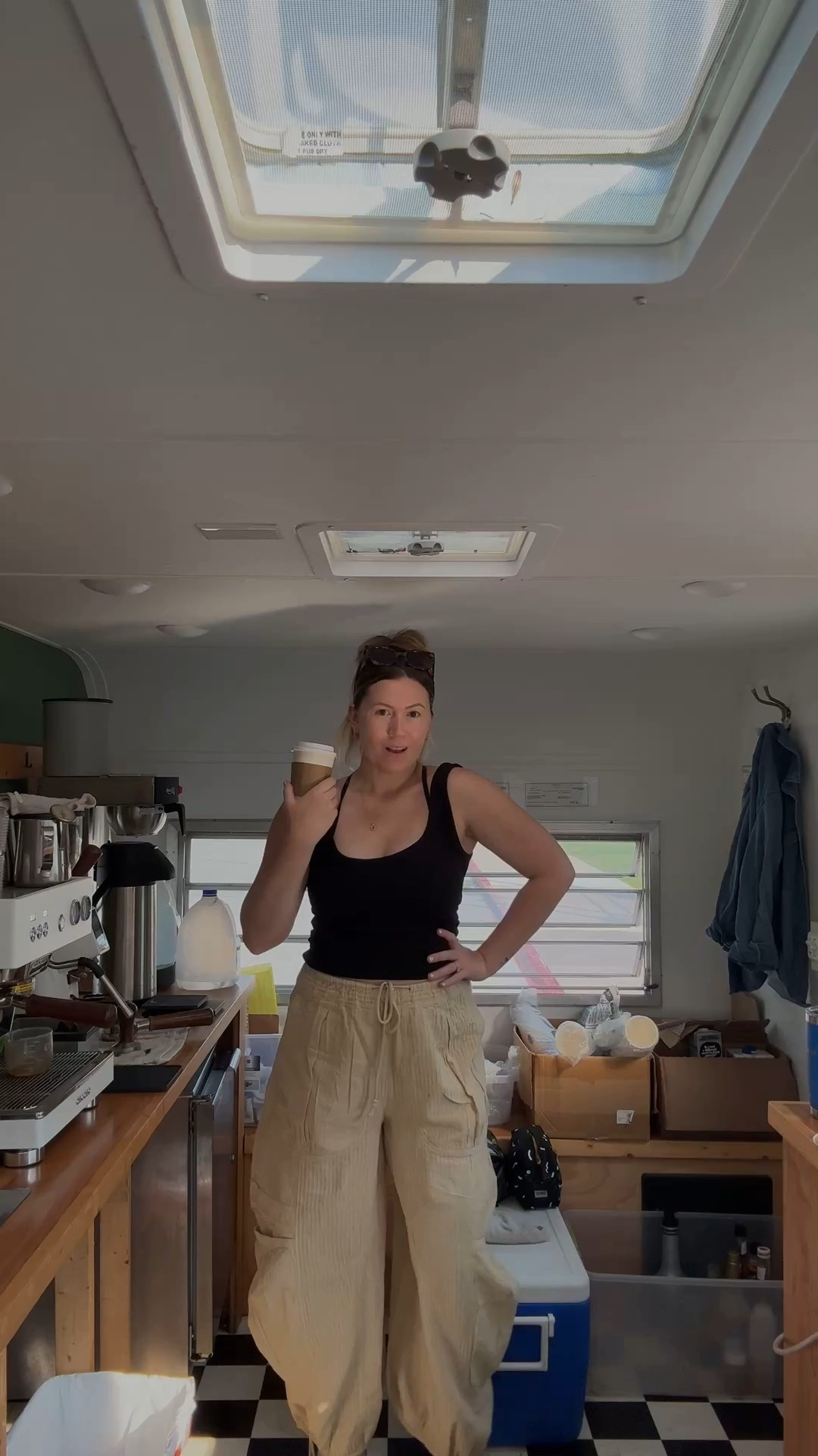 Wearing medium! Might be the best pants I’ve ever worn!