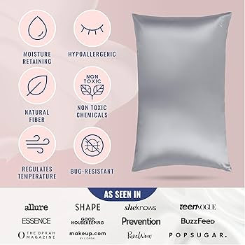 Blissy Silk Pillowcase - 100% Pure Mulberry Silk - 22 Momme 6A High-Grade Fibers - Silk Pillow Co... | Amazon (US)