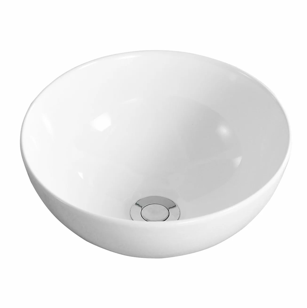 DV-1V061 Deervalley Symmetry 12.8'' White Ceramic Circular Vessel Bathroom Sink | Wayfair North America