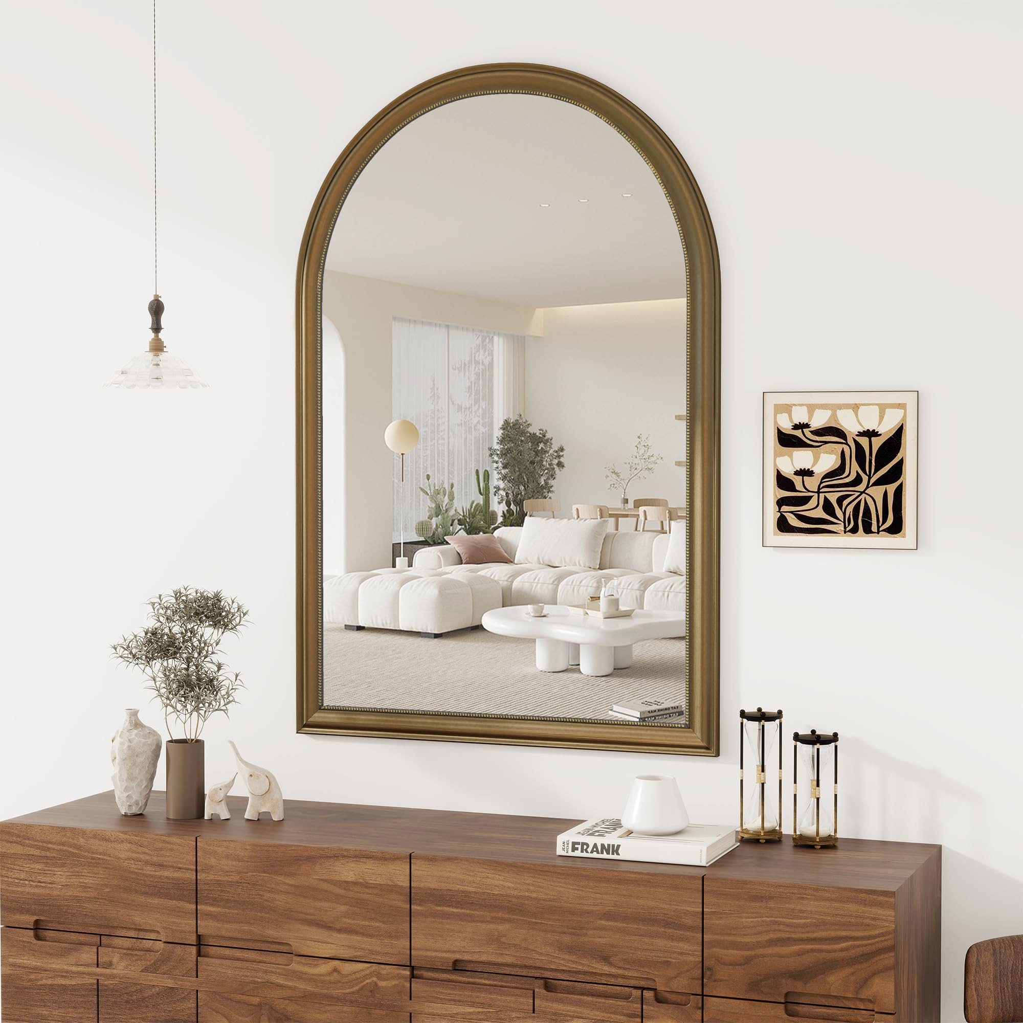 Axeman 32x48 Arched Wall Mirror, Decorative Bathroom Mirror, Traditional Vintage Wall Mounted Mir... | Amazon (US)