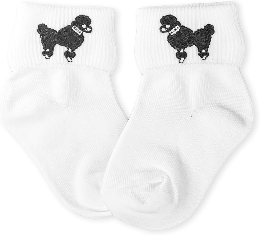 Hip Hop 50's Shop Girls Bobby Socks W/Poodle Applique for Children and Toddlers | Amazon (US)