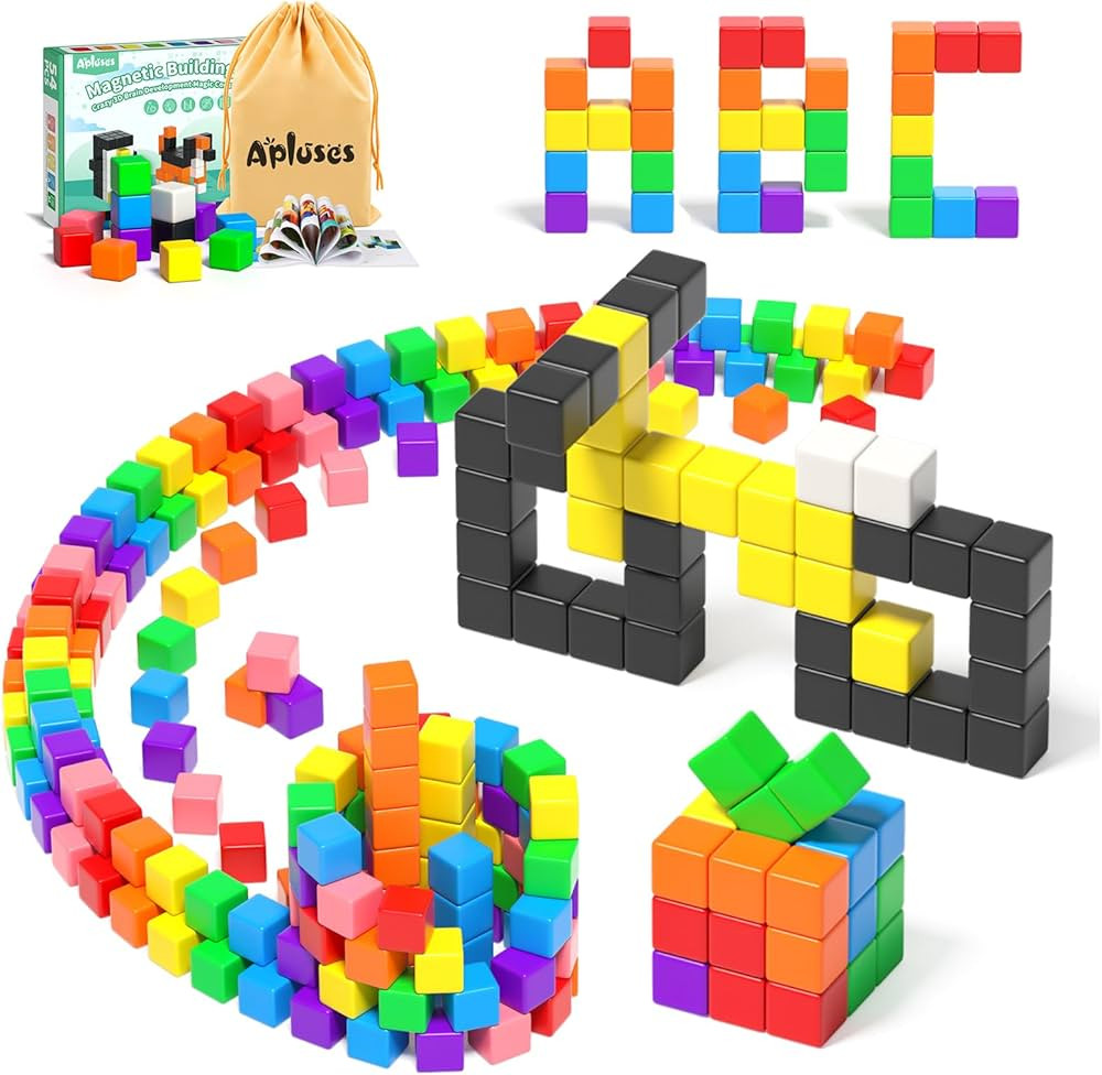 54 PCS Magnetic Blocks, Magnetic Building Blocks for Toddlers 3+, Montessori Toys, Magnetic Cubes... | Amazon (US)