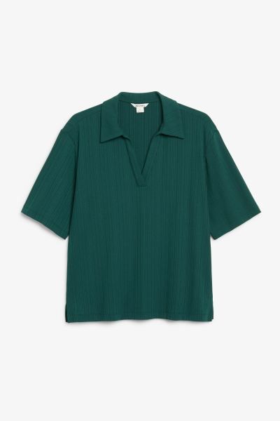 Oversized short sleeved polo top | H&M (DE, AT, CH, NL, FI)