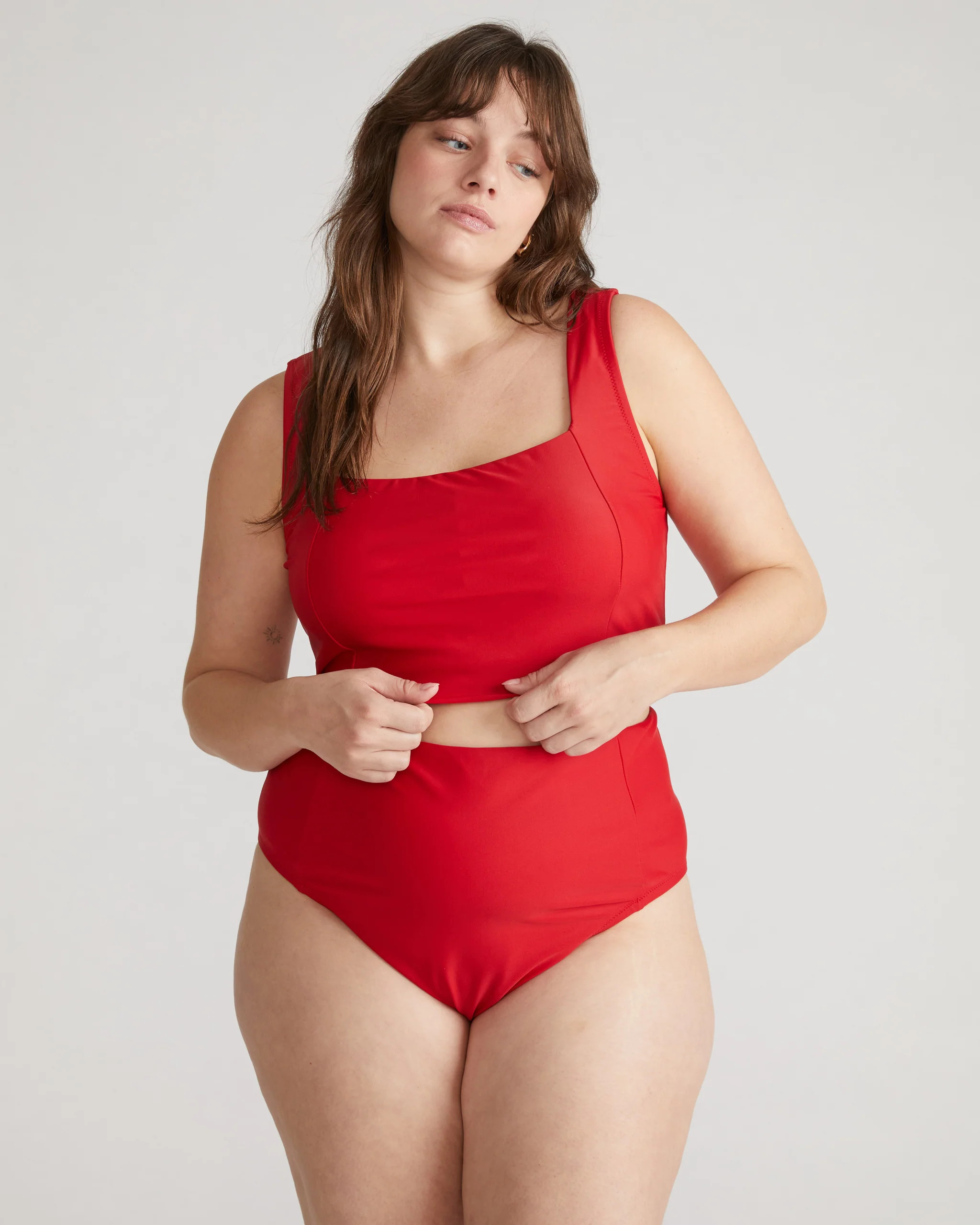 The Square Neck Bikini TopBaywatch Red | Universal Standard